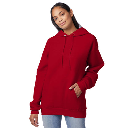 Hanes Men's Pullover EcoSmart Hooded Sweatshirt, Deep Red, Large