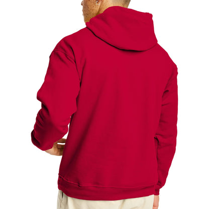 Hanes Men's Pullover EcoSmart Hooded Sweatshirt, Deep Red, Large