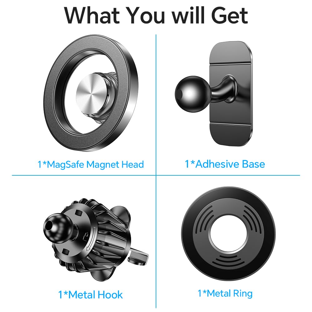 Kaistyle for Magsafe Car Mount【20 Strong Magnets】Magnetic Phone Holder for Car Phone Holder Mount Dash Mounted Holders Cell Phone Holders for Your Car Accessories for Women Men for iPhone 17 16 15 14