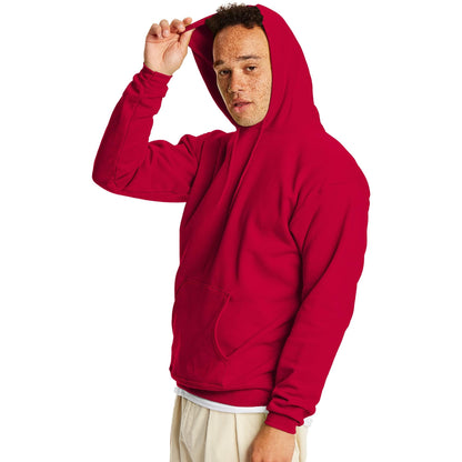 Hanes Men's Pullover EcoSmart Hooded Sweatshirt, Deep Red, Large